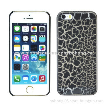 Hard PC Phone Cases for iPhone 5S with Crack Painting, Rubber Finish